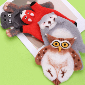 needle felting animal coaster kit