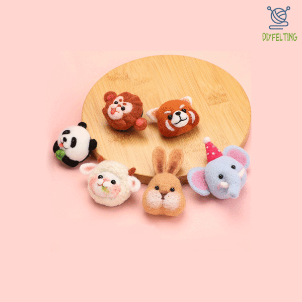 Needle Felting Animal Brooch Kit