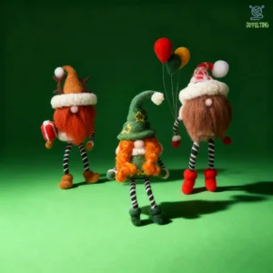 Christmas Gnome Felting Kit - 3 Pack DIY Needle Felting Set for Beginners