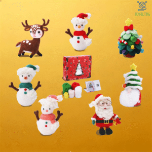 Christmas Felting Kit - Make Santa & snowman Doll Ornaments