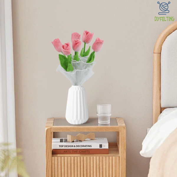 Lasting Flower Gift Felting Kit - DIY Never-Wilt Tulip Bouquet - Image 6