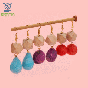 Needle Felting Earrings Kit - Make 3 Pairs of Wool Earrings