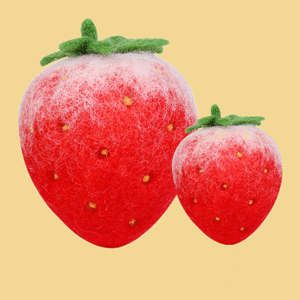 Felting Fruit Kit - DIY Strawberry & Peach Keychains