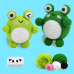 Felting Frog Kit - Make 2 Cute Green Frog Figures