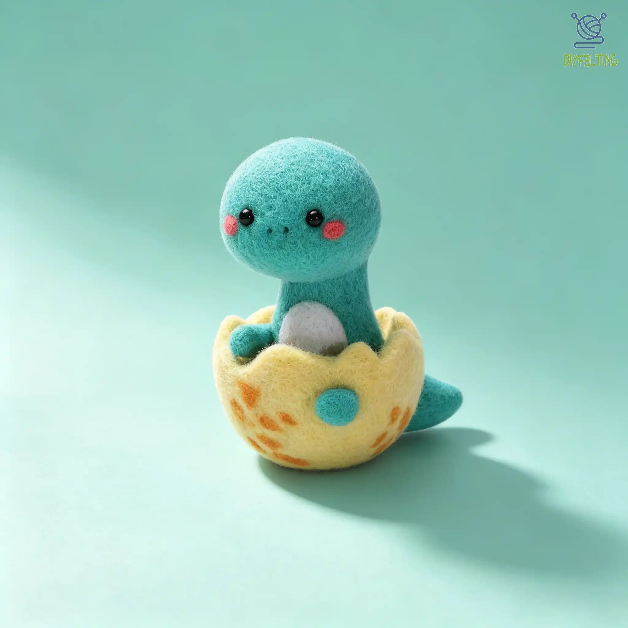 Adorable Dinosaur Felting Kit | DIY Felted Dino Keychain | DIYFELTING - Image 5