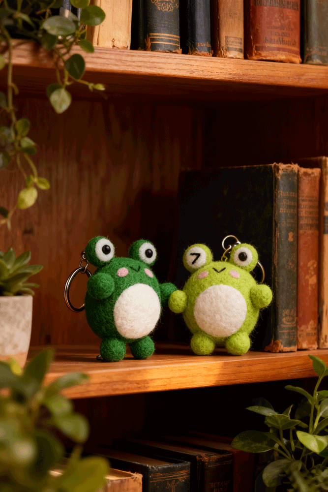 Felting Frog Kit - Make 2 Cute Green Frog Figures - Image 5