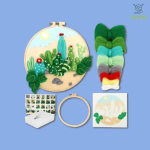 Felting Cactus Kit With Frame - 4 Styles, Beginner - Friendly
