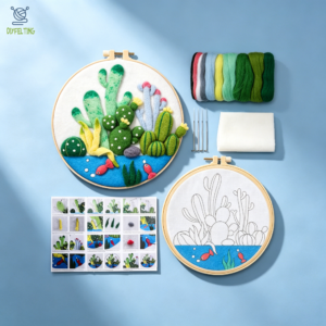 Felting Cactus Kit With Frame - 4 Styles, Beginner - Friendly