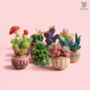 Succulent Needle Felting Kit | All-in-One 6, 9, 15-Piece Wool Felting Sets