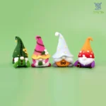Needle Felting Gnome Kit for Beginners - 4 Faceless DIY Keychain Set