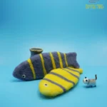 2-Pack Felting Fish Squeaky Cat Toy Kit | Handmade Catnip Toy with Bell or Meow Sound
