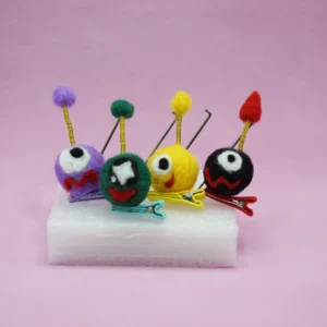 Monster Needle Felting Barrette Kit | Easy 10-Min DIY for Beginners | DIYFETING