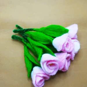 Easy Tulip Needle Felting Kit – Complete Set for Beginners for 6 full tulips