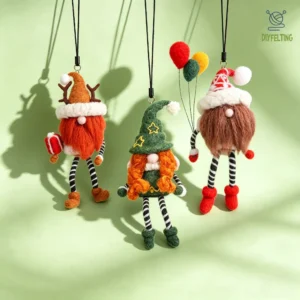 Christmas Gnome Felting Kit - 3 Pack DIY Needle Felting Set for Beginners