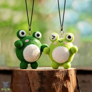 Felting Frog Kit - Make 2 Cute Green Frog Figures