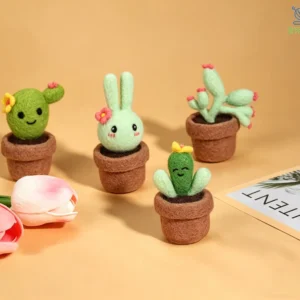 Felting Potted Cactus Kit - 4 - Piece Set for Beginners