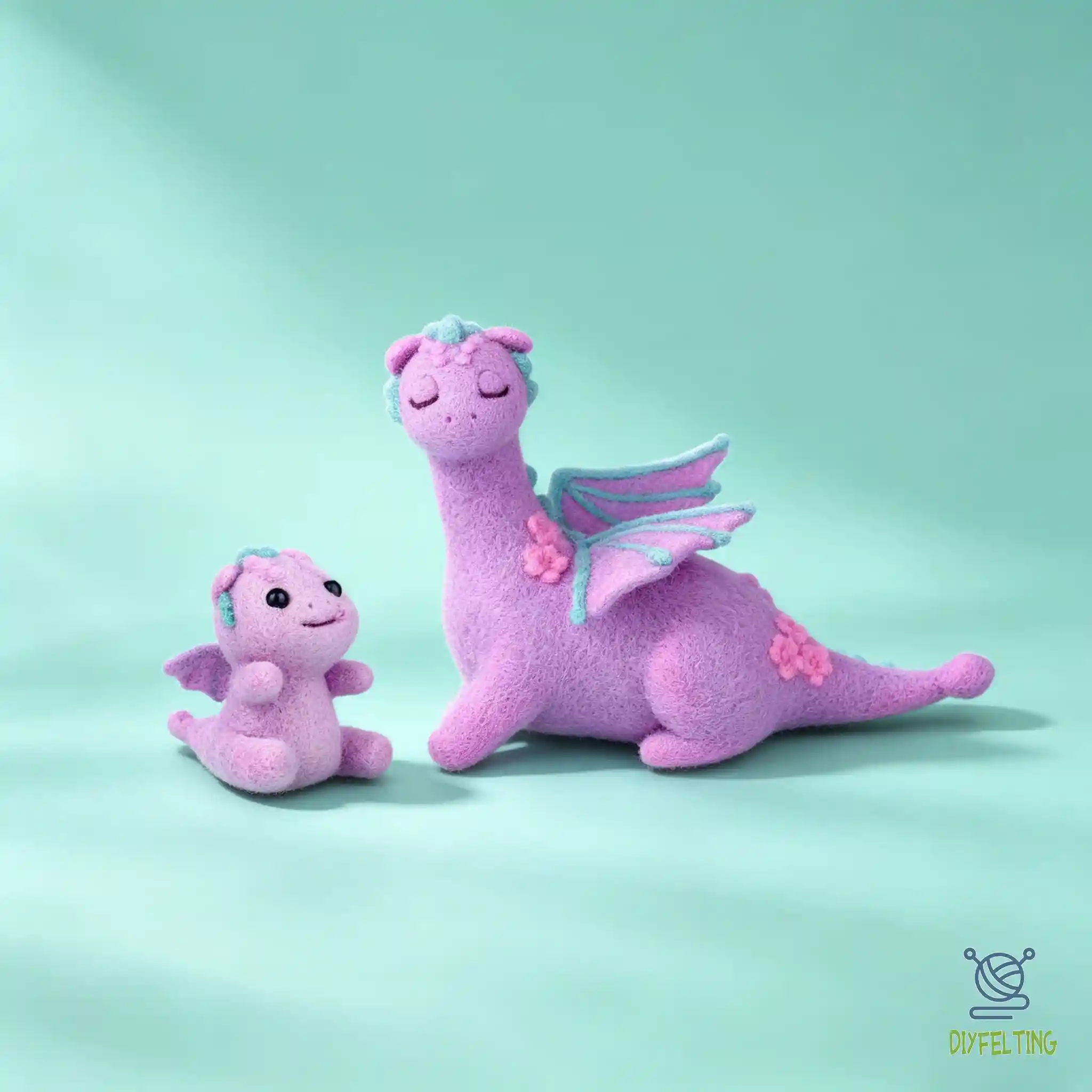 Adorable Dinosaur Felting Kit | DIY Felted Dino Keychain | DIYFELTING - Image 6