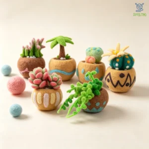 Succulent Needle Felting Kit | All-in-One 6, 9, 15-Piece Wool Felting Sets