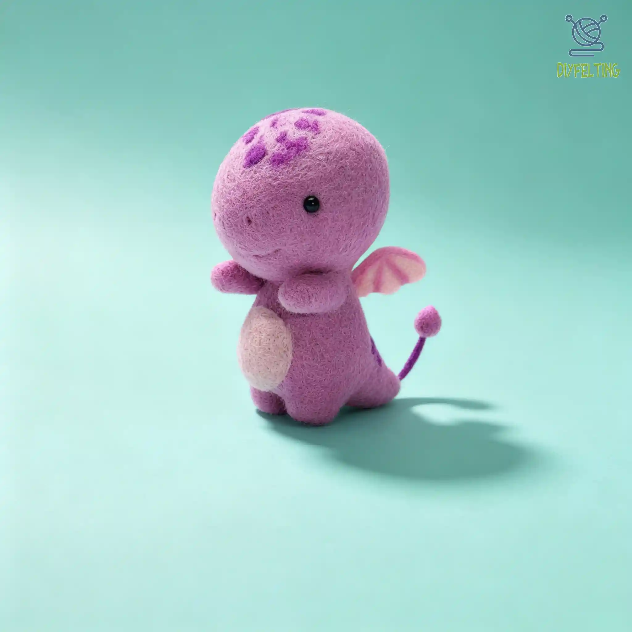 Adorable Dinosaur Felting Kit | DIY Felted Dino Keychain | DIYFELTING