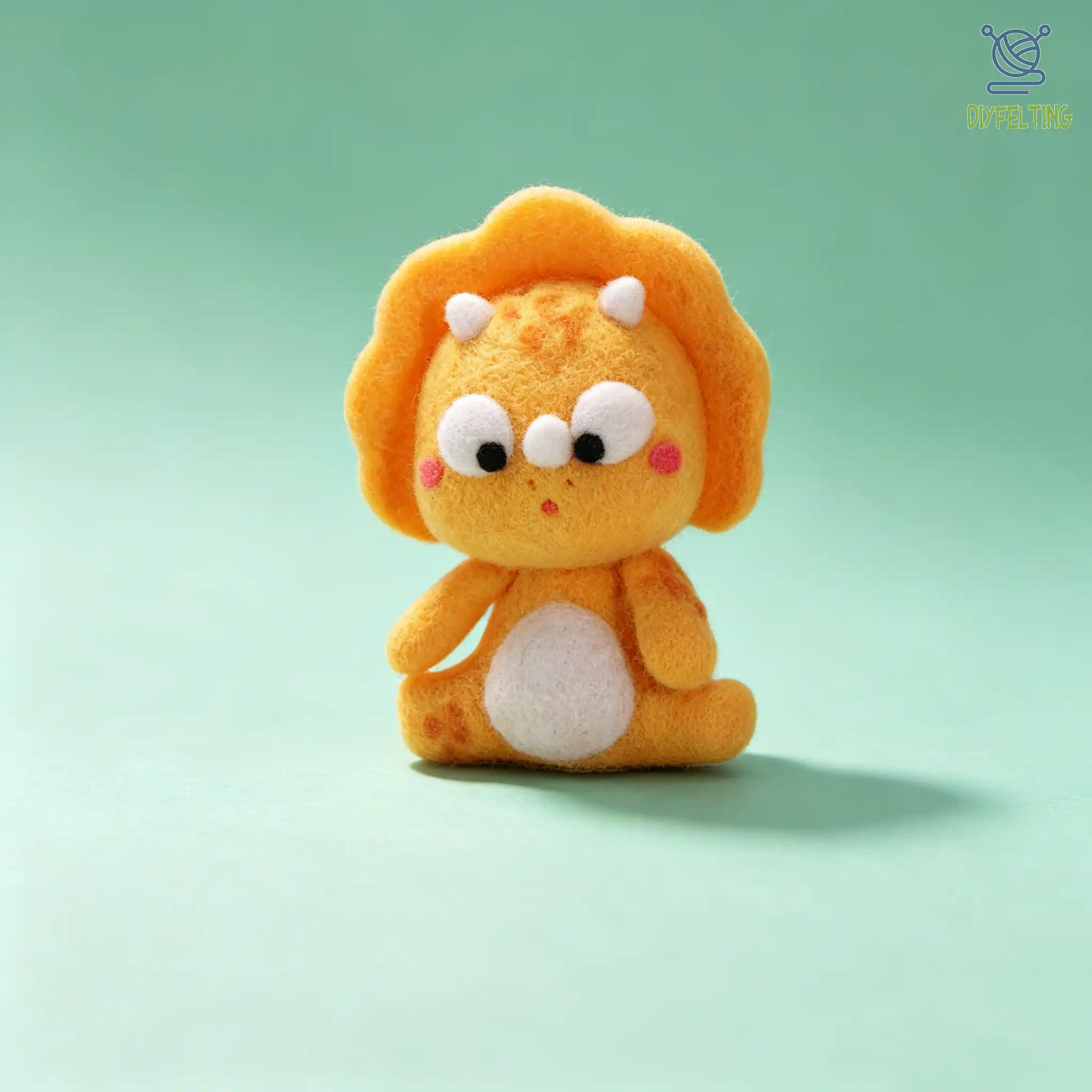 Adorable Dinosaur Felting Kit | DIY Felted Dino Keychain | DIYFELTING - Image 8