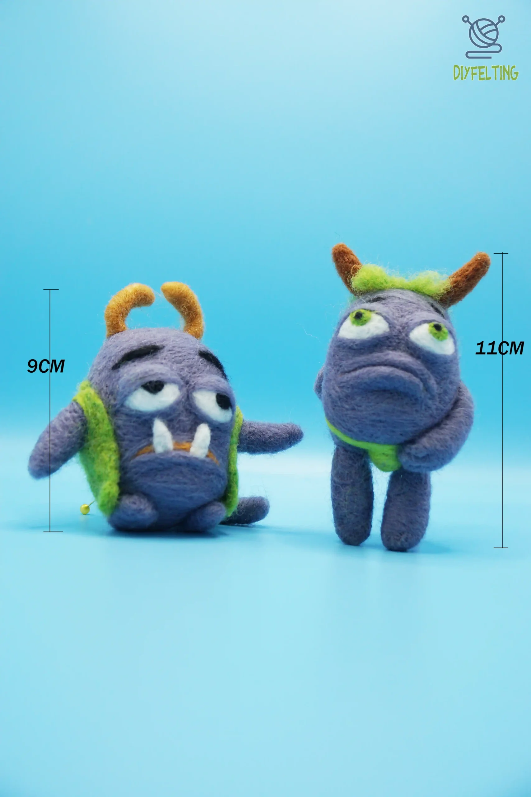 Handmade Monster Charm – Needle-Felted Ugly Cute Bag Charm & Desk Decor - Image 3