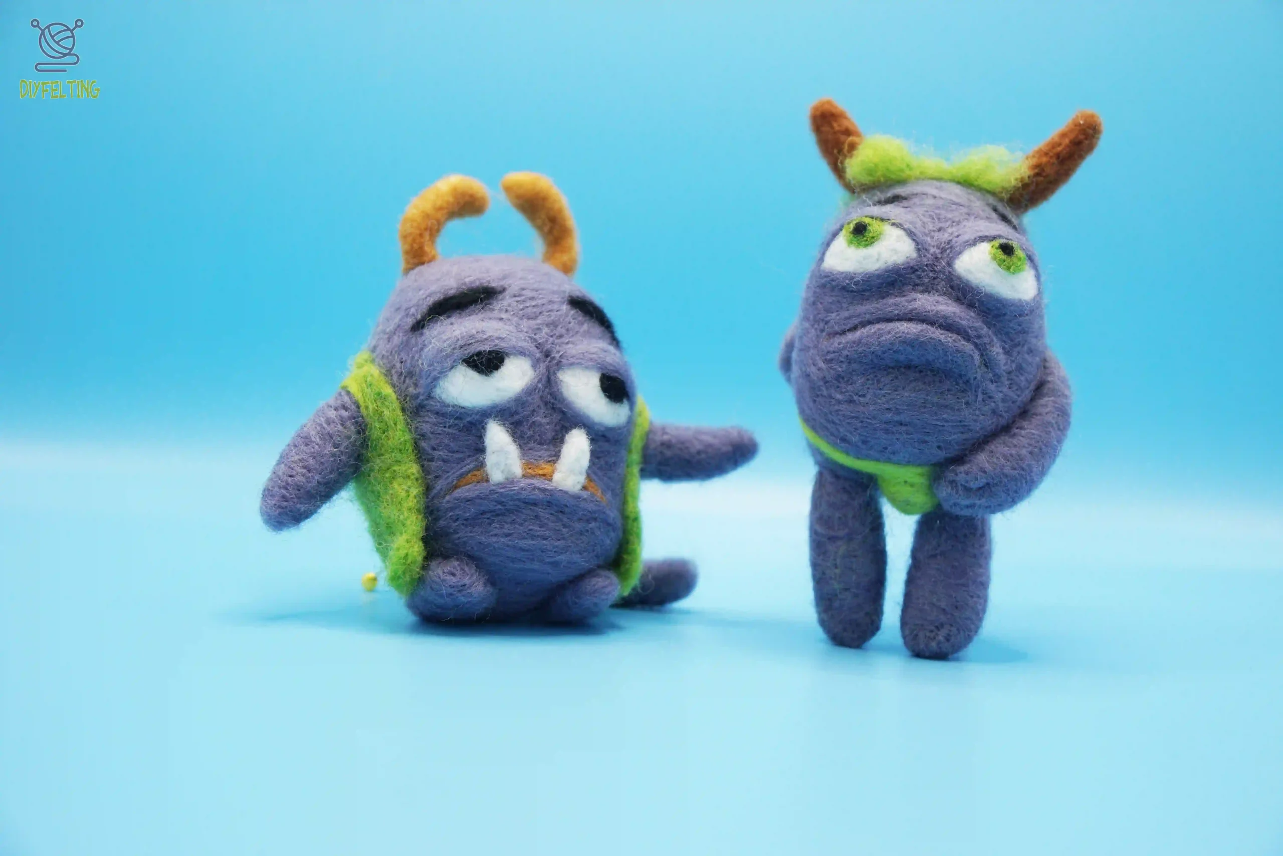 Handmade Monster Charm – Needle-Felted Ugly Cute Bag Charm & Desk Decor