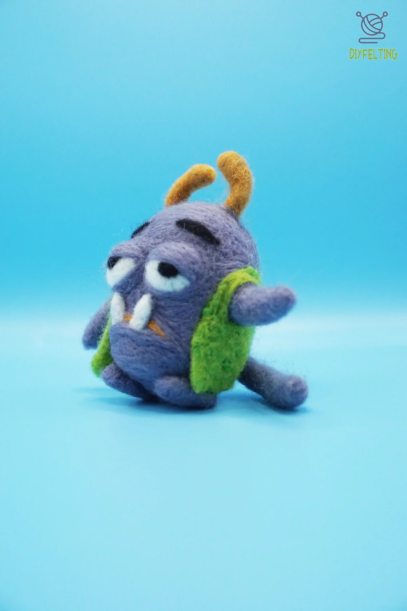 Handmade Monster Charm – Needle-Felted Ugly Cute Bag Charm & Desk Decor - Image 2