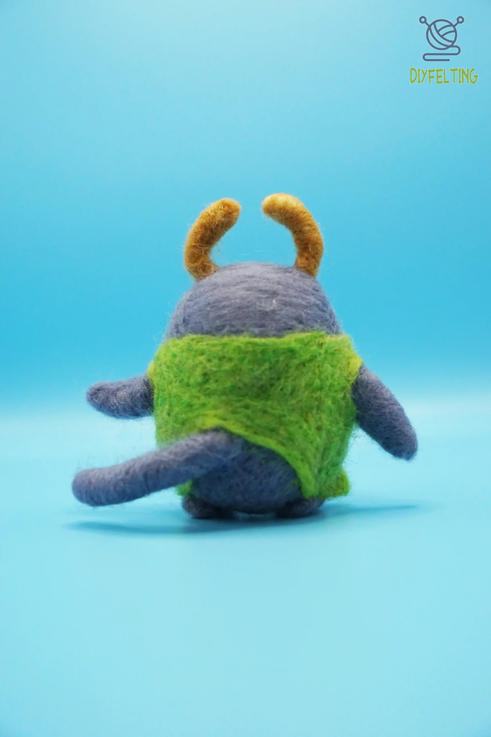 Handmade Monster Charm – Needle-Felted Ugly Cute Bag Charm & Desk Decor - Image 8