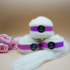Corriedale Wool Roving 25-27 Microns — Fine Natural White for Needle Felting